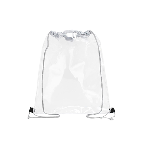 S12387 Promotional Stadium Approved Clear PVC Drawstring Backpack With